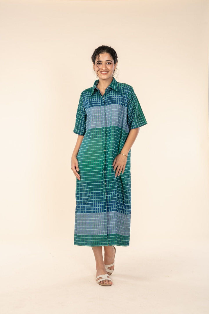 DRESSES Madras Stripes Midi Dress (Spring Forest Green)