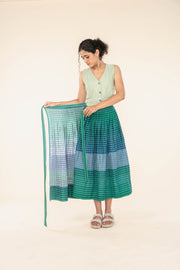 BOTTOMS Madras Stripes Wrap Skirt (Spring Forest Green)