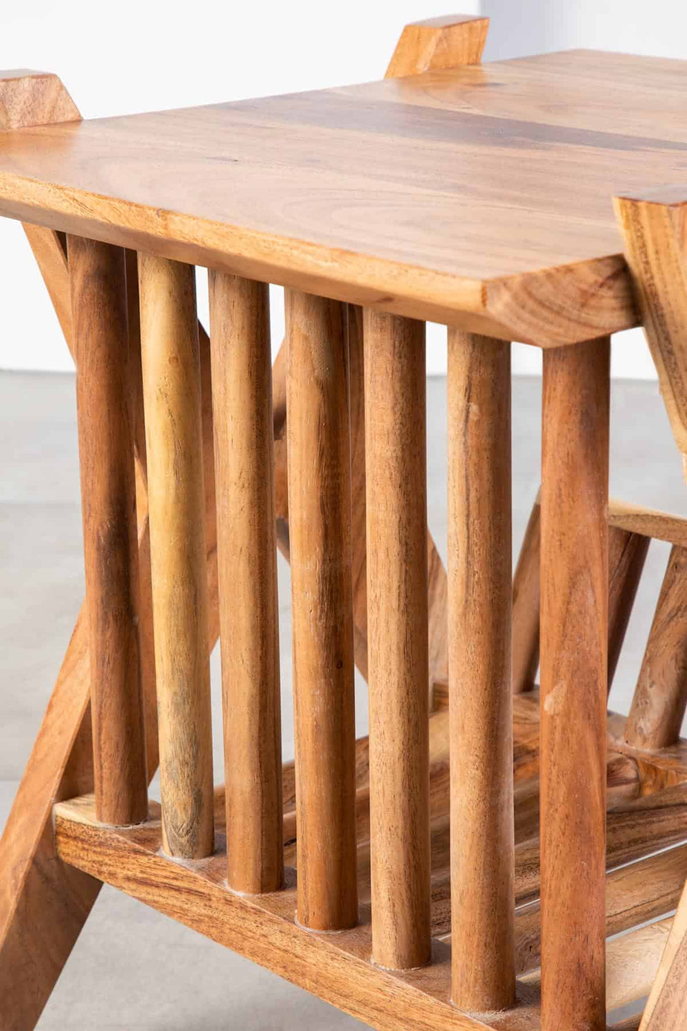 Magazine Rack Bedside Table (Acacia Wood)