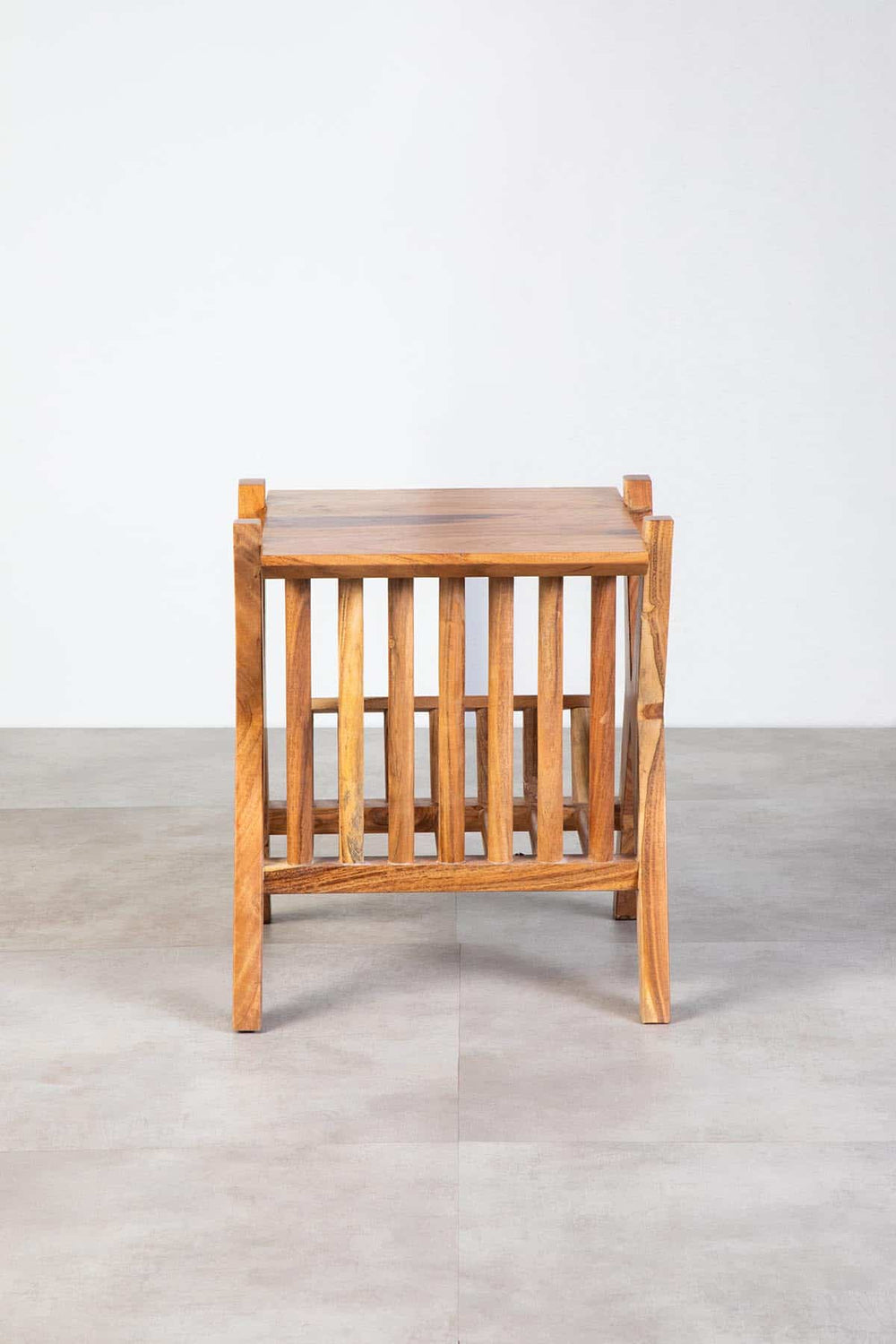 BEDSIDE TABLES Magazine Rack Bedside Table (Acacia Wood)