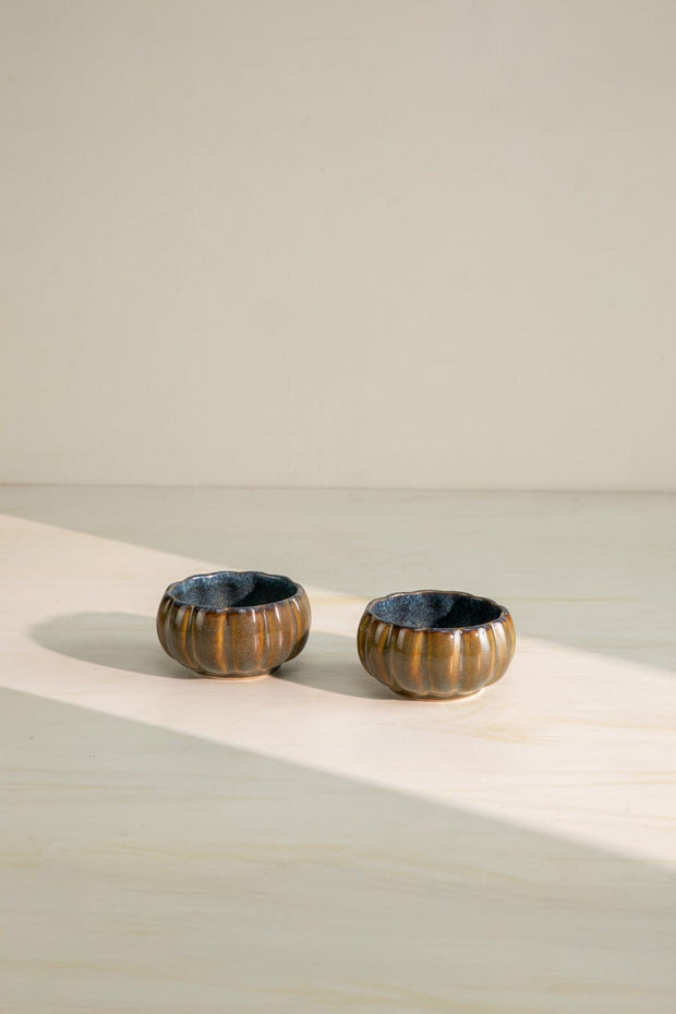 10000017853 MAGNOLIA FLOWER BOWL (SET OF 2) OLIVE GREEN