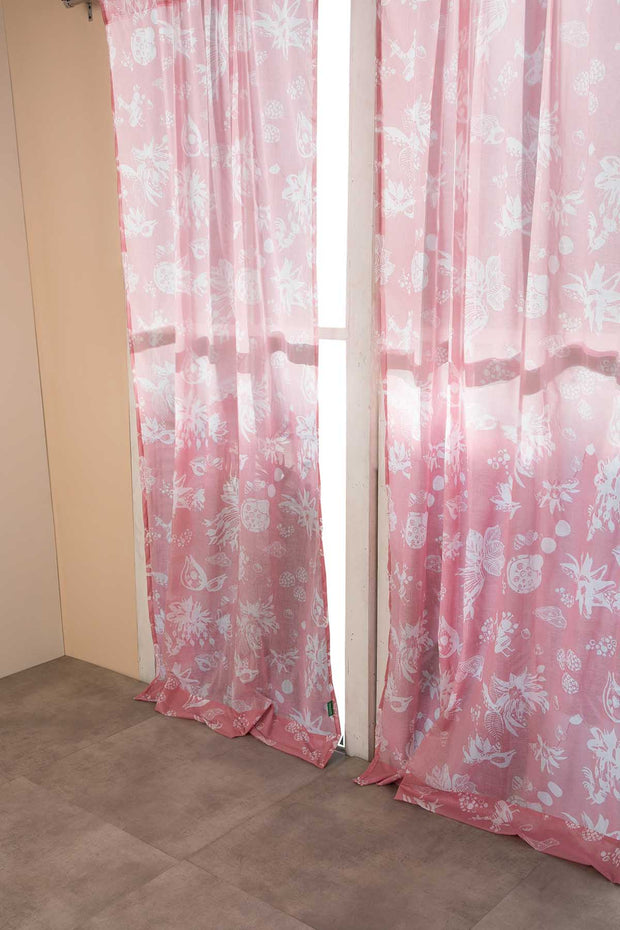 CURTAINS Mahua Pink Sheer Curtain