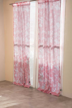 Mahua Pink Window Curtain In Sheer Fabric