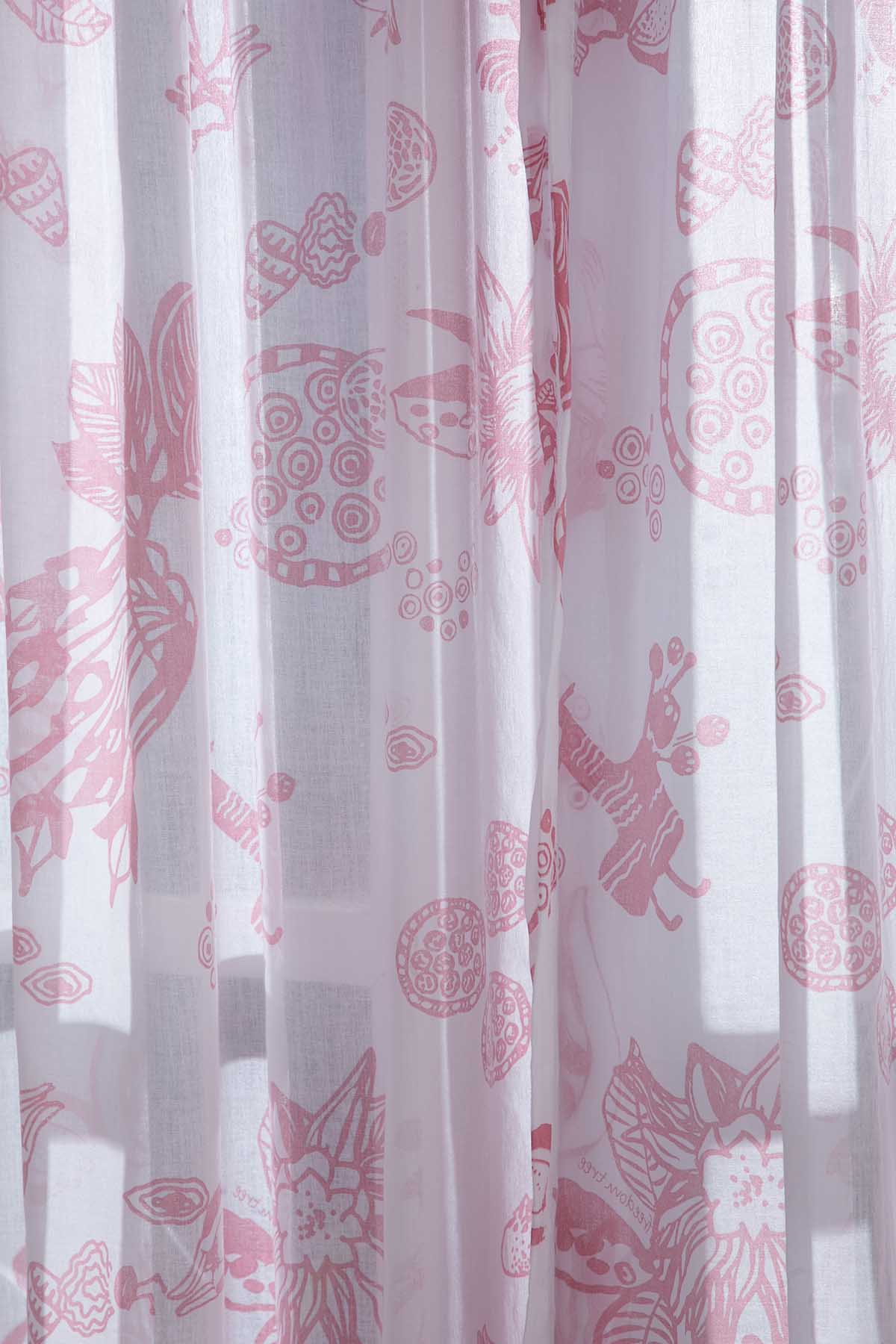 PRINT & PATTERN SHEER FABRICS Mahua White Sheer Fabric And Curtains