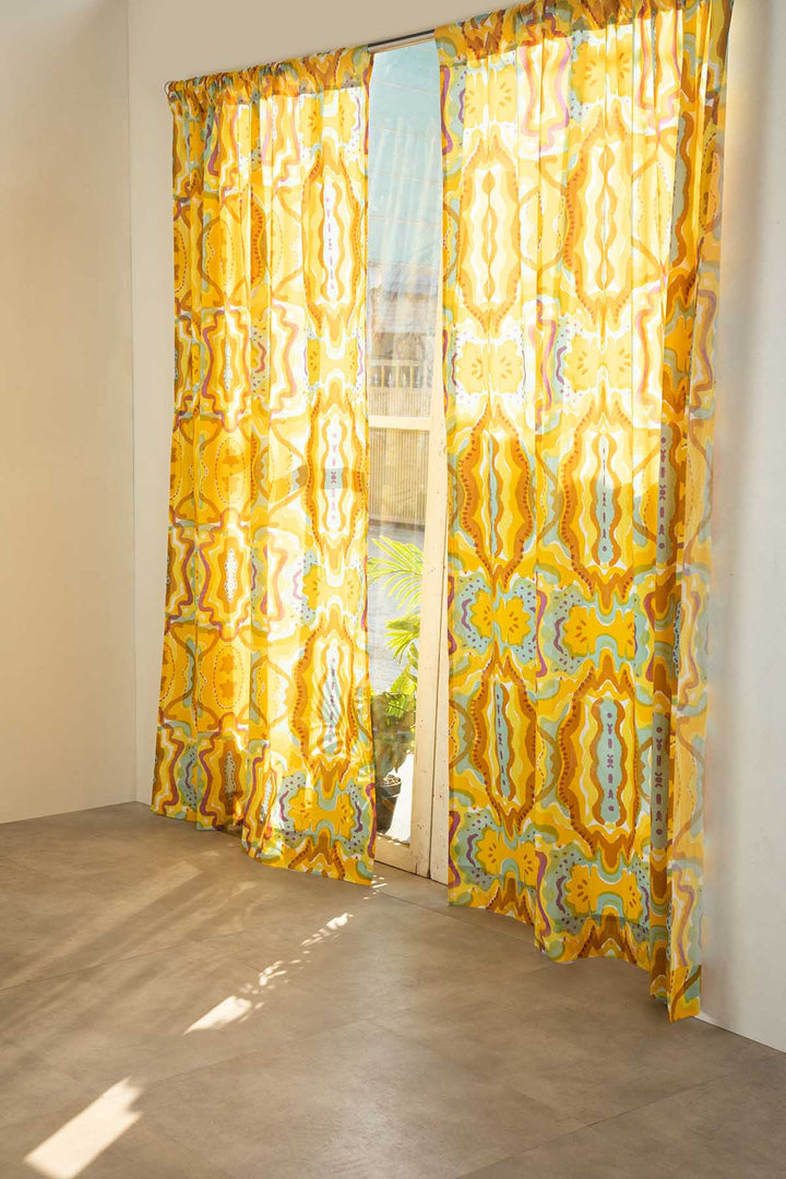 CURTAINS Mansara Amber Yellow Sheer Curtain