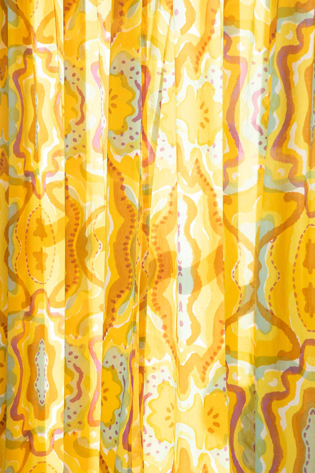 CURTAINS Mansara Amber Yellow Window Curtain In Sheer Fabric