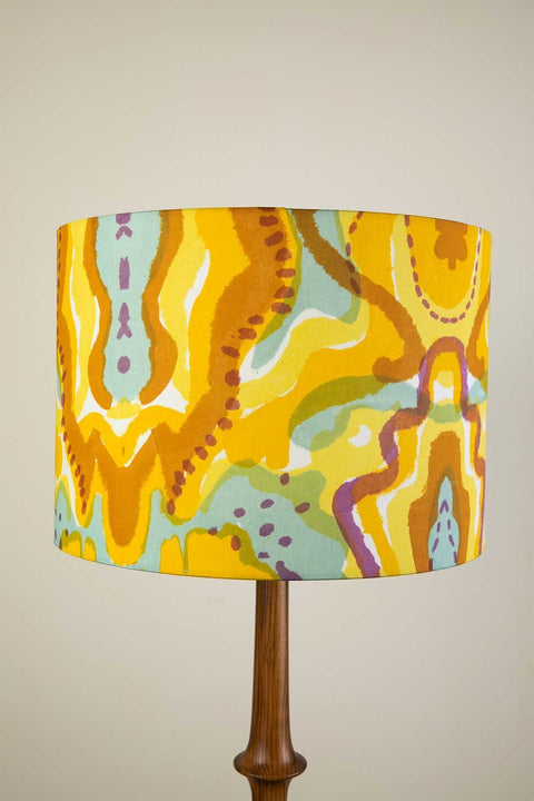 LAMPSHADES Mansara Large Drum Lampshade (Turmeric Yellow)