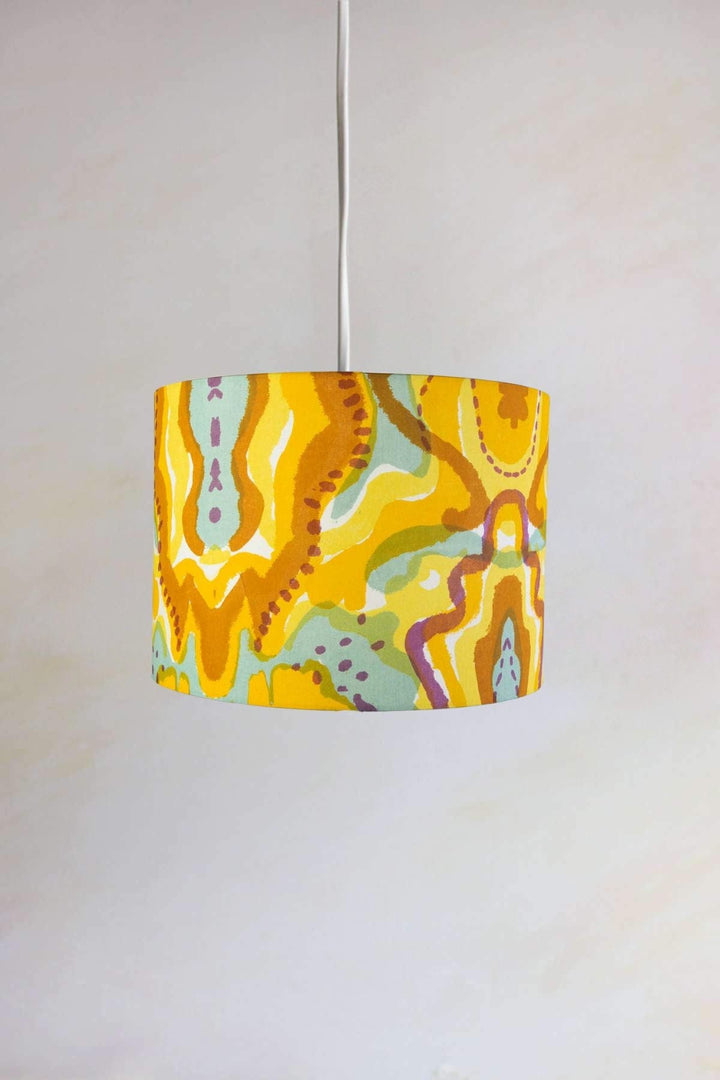 PENDANT LAMPS Mansara Large Drum Pendant (Turmeric Yellow)
