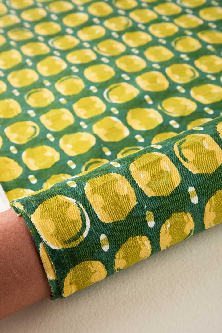 PRINT & PATTERN UPHOLSTERY FABRICS Marica Printed Upholstery Fabric (Green Pepper )