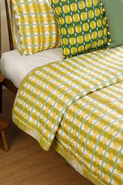 PRINT & PATTERN BEDCOVERS Marica Pure Cotton Bedcover (Soft Yellow)