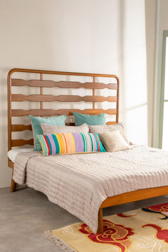 Marina Spindle Teak Wood Bed