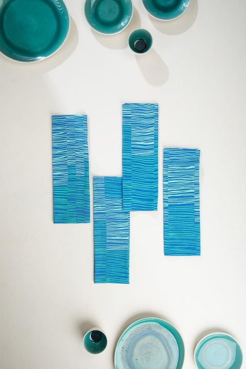NAPKINS Marine Drive  Water Blue Dinner Napkin
