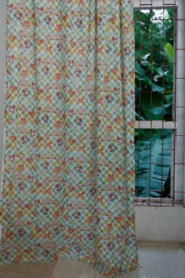 CURTAINS Maya Irul Sheer Fabric And Curtains (Teal)