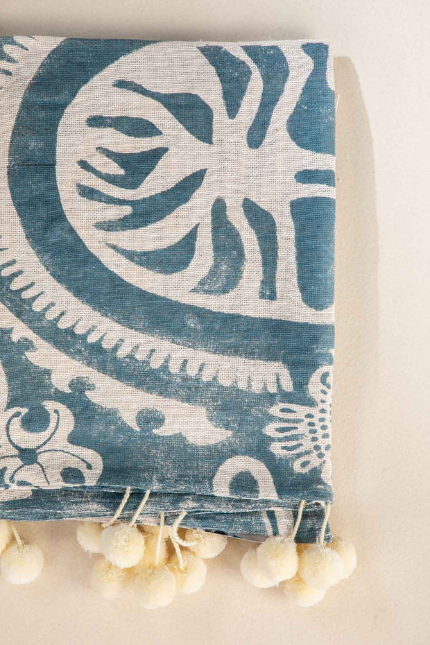 THROWS Medallion Soft Indigo Sofa Throw