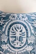 SHAMS & FLOOR CUSHIONS Medallion Tree Indigo Floor Cushion Cover (61 Cm X 61 Cm)