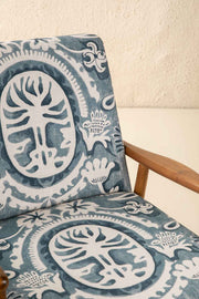 PRINT & PATTERN UPHOLSTERY FABRICS Medallion Tree Indigo Printed Upholstery Fabric
