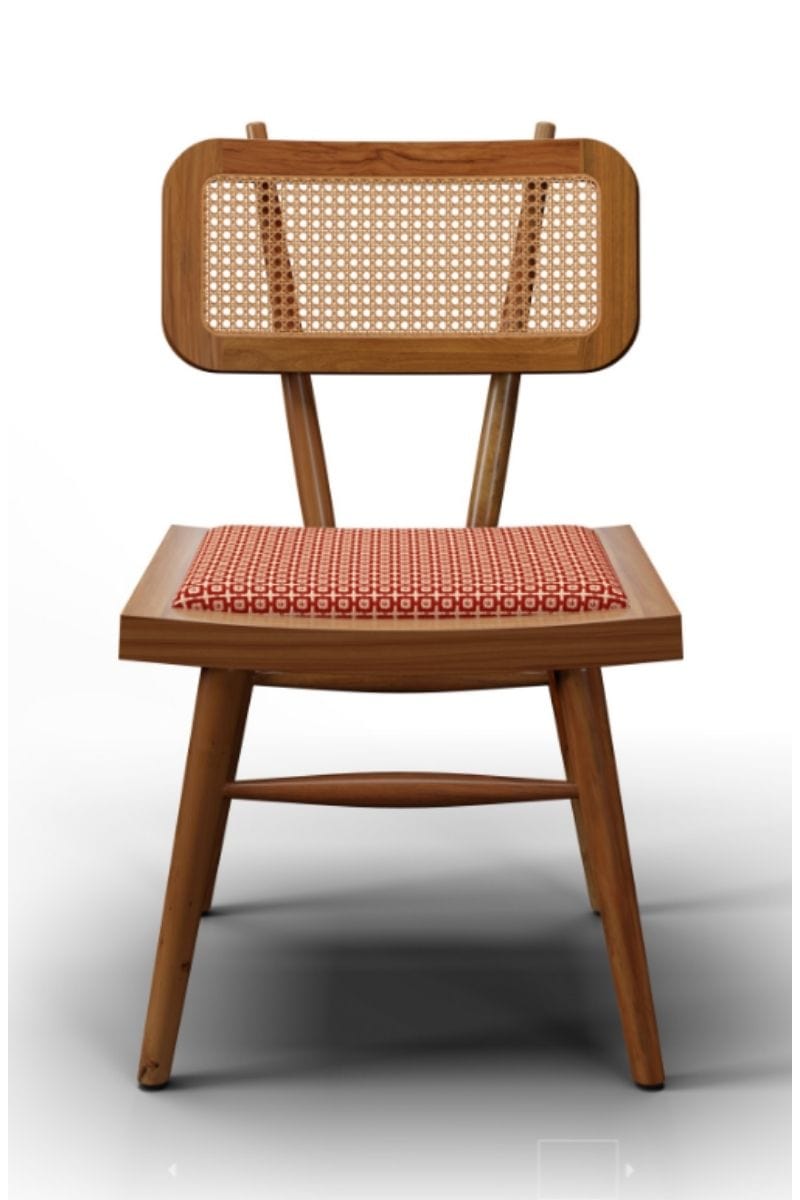 DINING CHAIRS Teak Wood And Wicker Chair