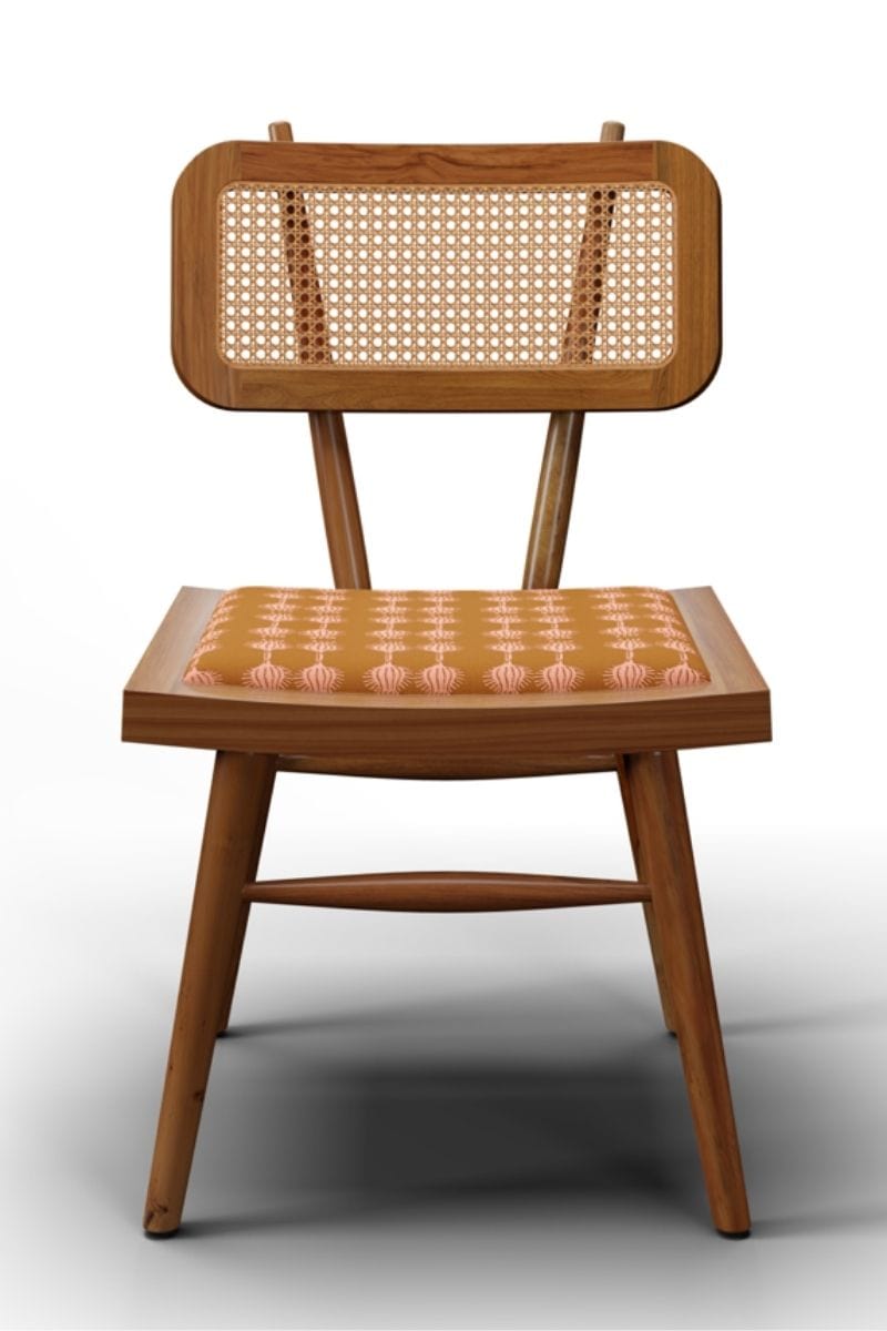 DINING CHAIRS Teak Wood And Wicker Chair