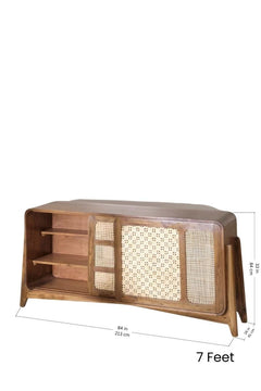 SIDEBOARDS Teak Wood And Wicker Sideboard