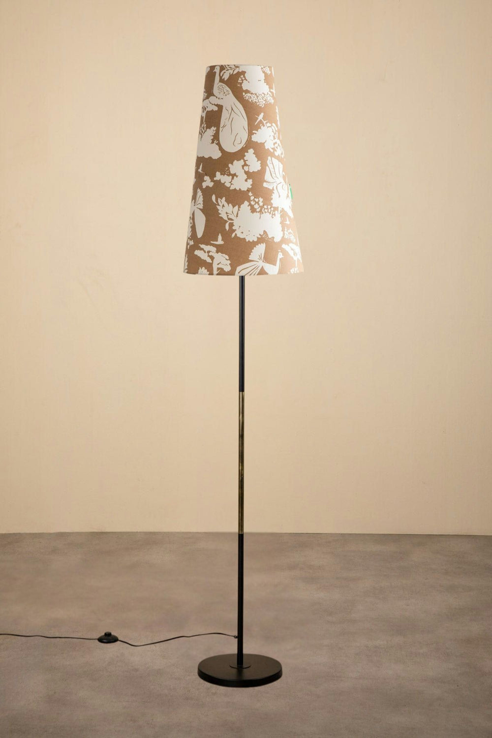 Peacock Song Tall Taper Lampshade (Taupe)