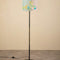 Midnight Slim Floor Lamp with Keora Stripes Drum Lampshade (Honey Bloom)