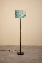 Midnight Slim Floor Lamp with Rorschach Drum Lampshade (Emerald Green)