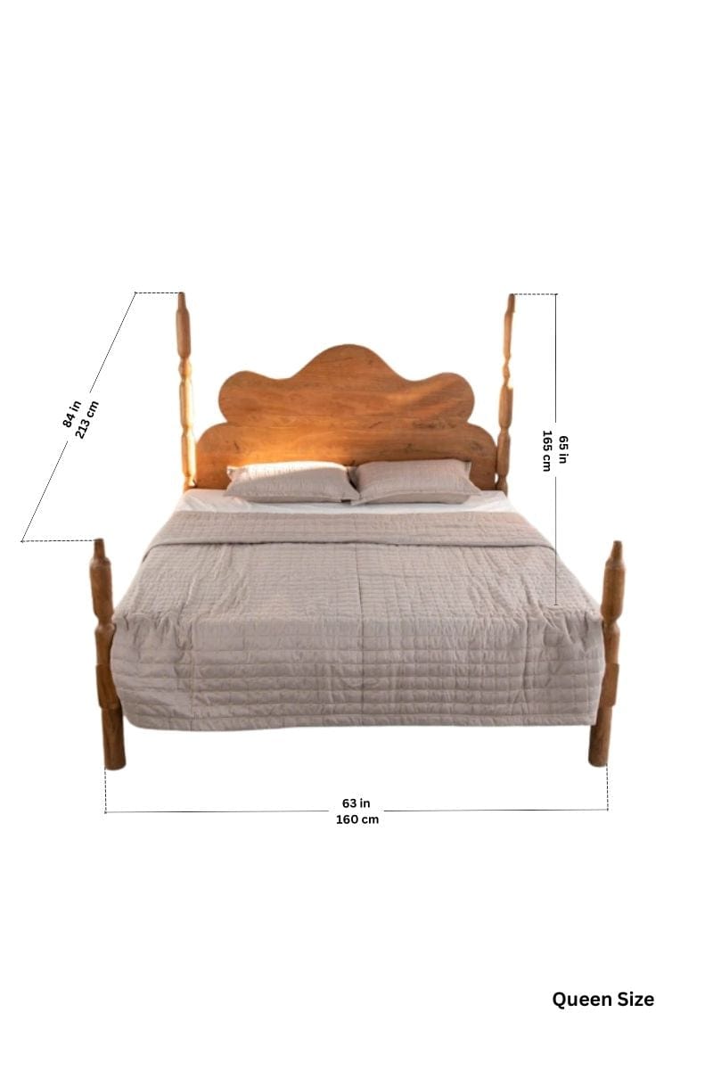 BEDS Miramar Four Poster Acacia Wood Bed