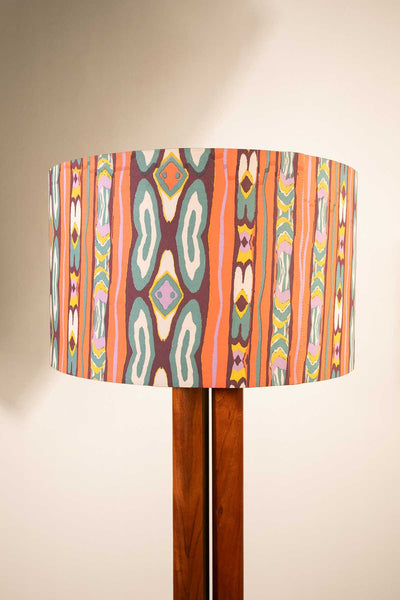 LAMPSHADES Mire Ikkat Extra Large Drum Lampshade (Madder Red)