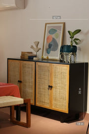SIDEBOARDS Mod Acacia Wood And Wicker Sideboard
