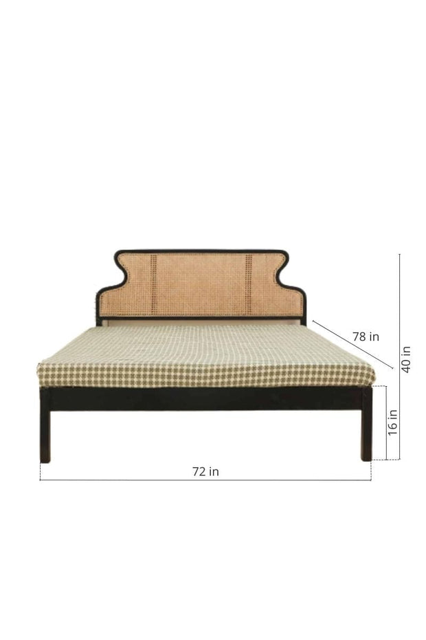 BEDS Mod Teak Wood And Wicker Bed