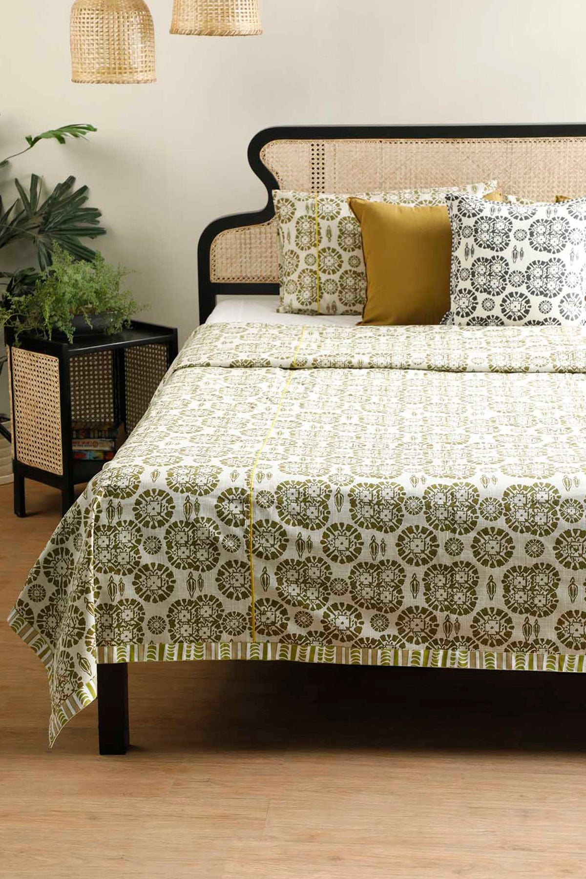 BEDS Mod Teak Wood And Wicker Bed