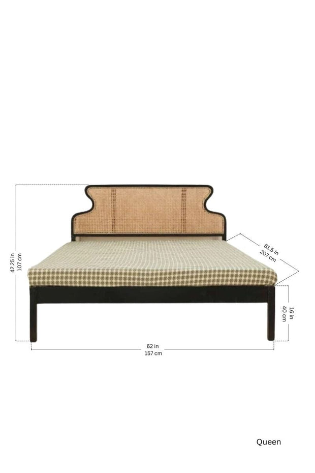 BEDS Mod Teak Wood And Wicker Bed