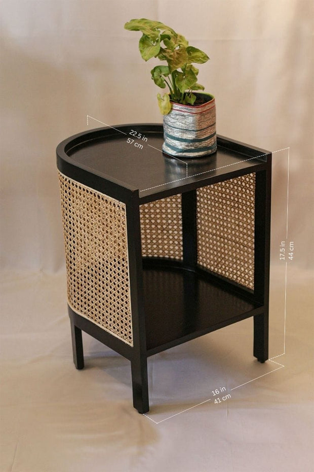 BEDSIDE TABLES Mod Wicker Bedside Table (Black)