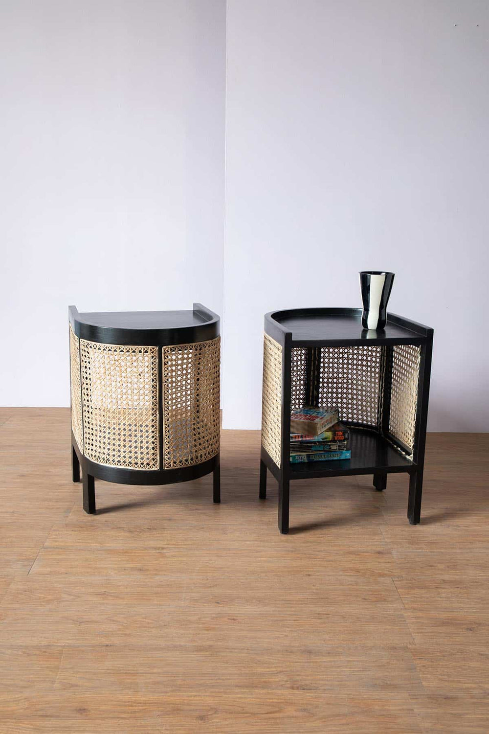BEDSIDE TABLES Mod Wicker Bedside Table (Teak Wood And Wicker)