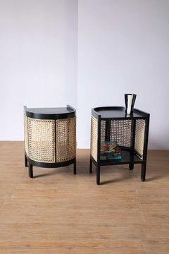BEDSIDE TABLES Mod Wicker Bedside Table (Teak Wood And Wicker)