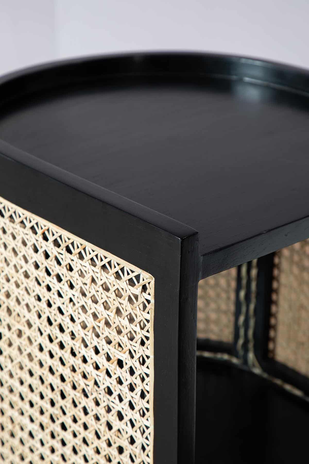 BEDSIDE TABLES Mod Wicker Bedside Table (Teak Wood And Wicker)