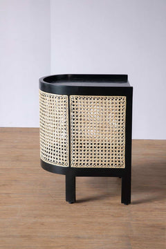 BEDSIDE TABLES Mod Wicker Bedside Table (Teak Wood And Wicker)