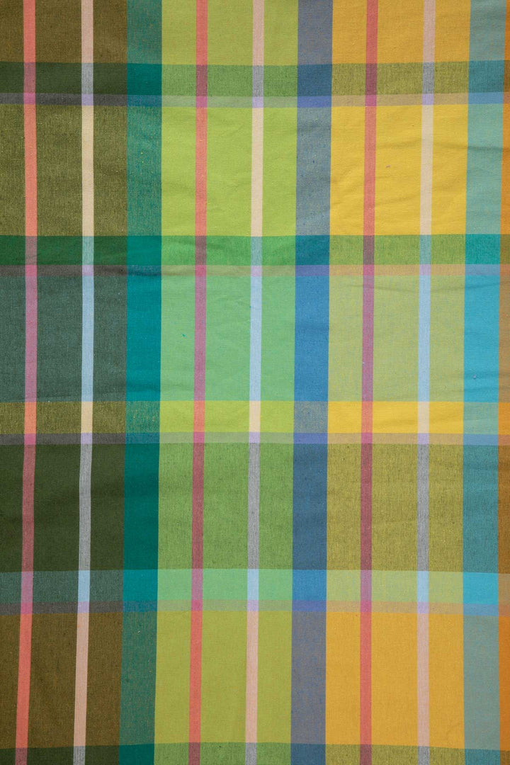 PRINT & PATTERN UPHOLSTERY FABRICS Modish Madras Sun Yellow Patterned Upholstery Fabric