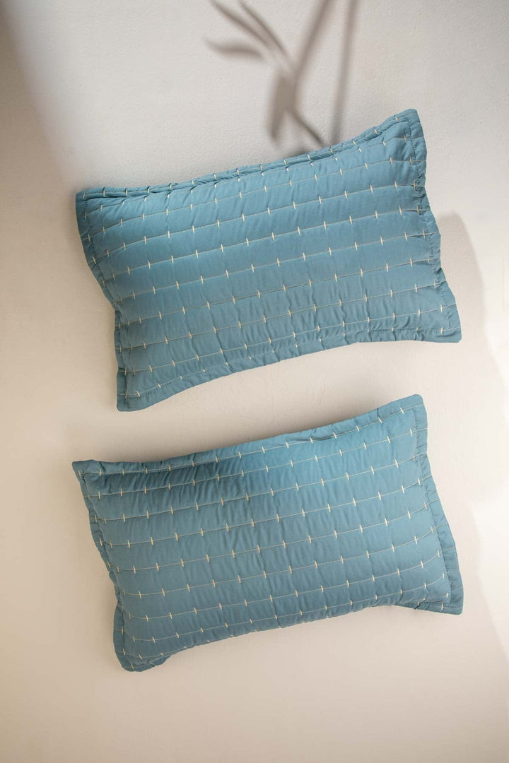 PILLOWS & SHAMS Moira Ocean Green Pillow Cover Set (Set of 2)