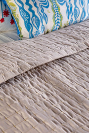 SOLID & TEXTURED BEDCOVERS Moira Sliver Sand Quilted Bedcover