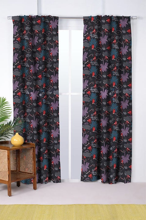 CURTAINS Monkii Cotton Drapes And Blinds (Charcoal)