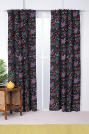 PRINT & PATTERN HEAVY FABRICS Monkii Printed Heavy Fabric And Curtains (Charcoal)