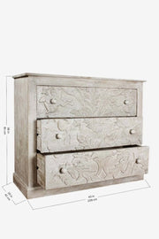 CHEST OF DRAWERS Monsoon Forest Hand Carved Chest Of Drawers