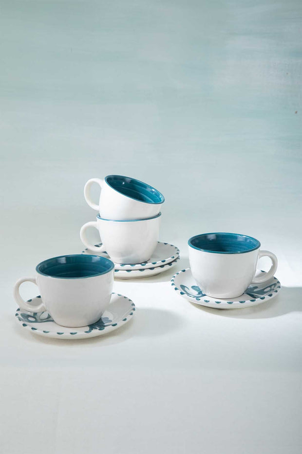 MUGS & CUPS Montane Ceramic Tea Cup And Saucer Set (Set of 2)