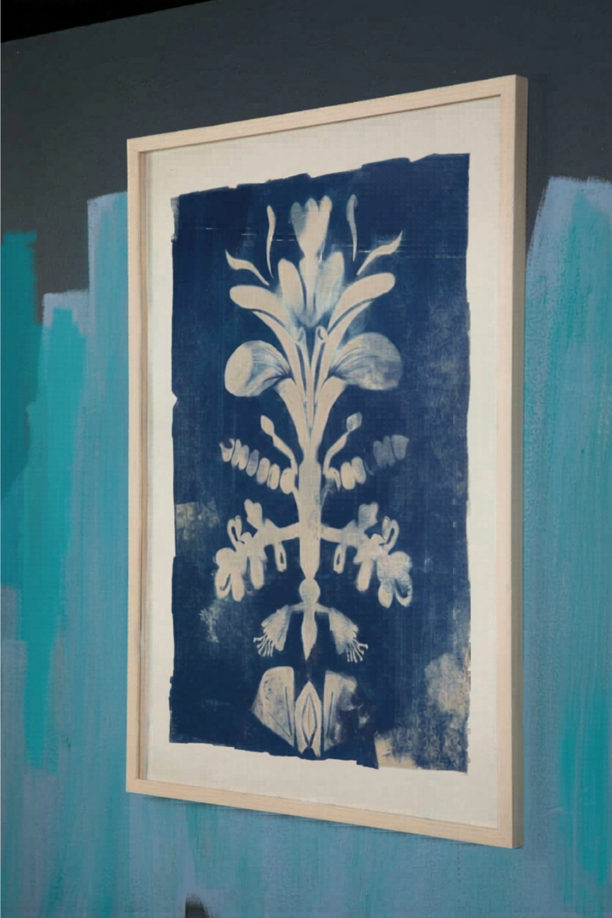 WALL ACCENTS Montane Leafy Wall Art (Cyano Blue)