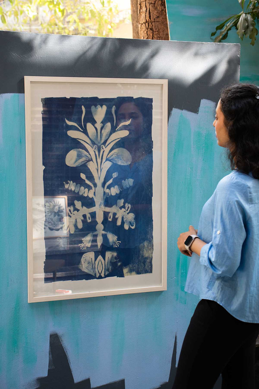 WALL ACCENTS Montane Leafy Wall Art (Cyano Blue)