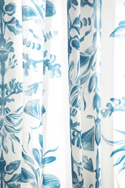 CURTAINS Montane Blue And White Window Curtain In Sheer Fabric