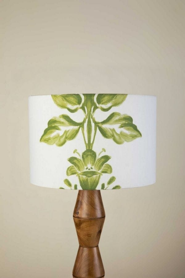 LAMPSHADES Montane Medium Drum Lampshade (Green And White)
