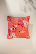 Moonflower Dusky Red Floor Cushion Cover (61 X 61 Cm)