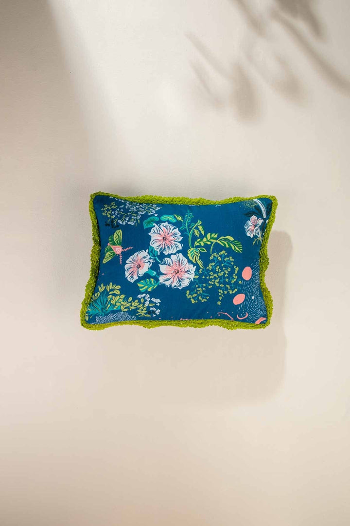 PRINT & PATTERN CUSHIONS Moonflower Moonlit Blue Cushion Cover (36 Cm X 50 Cm)